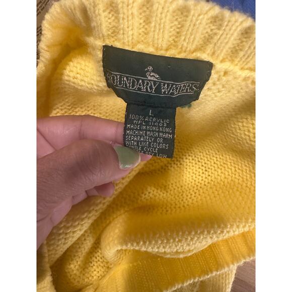 Boundary Waters Yellow Knit Sweater Vest – Women’s - Picture 5 of 6